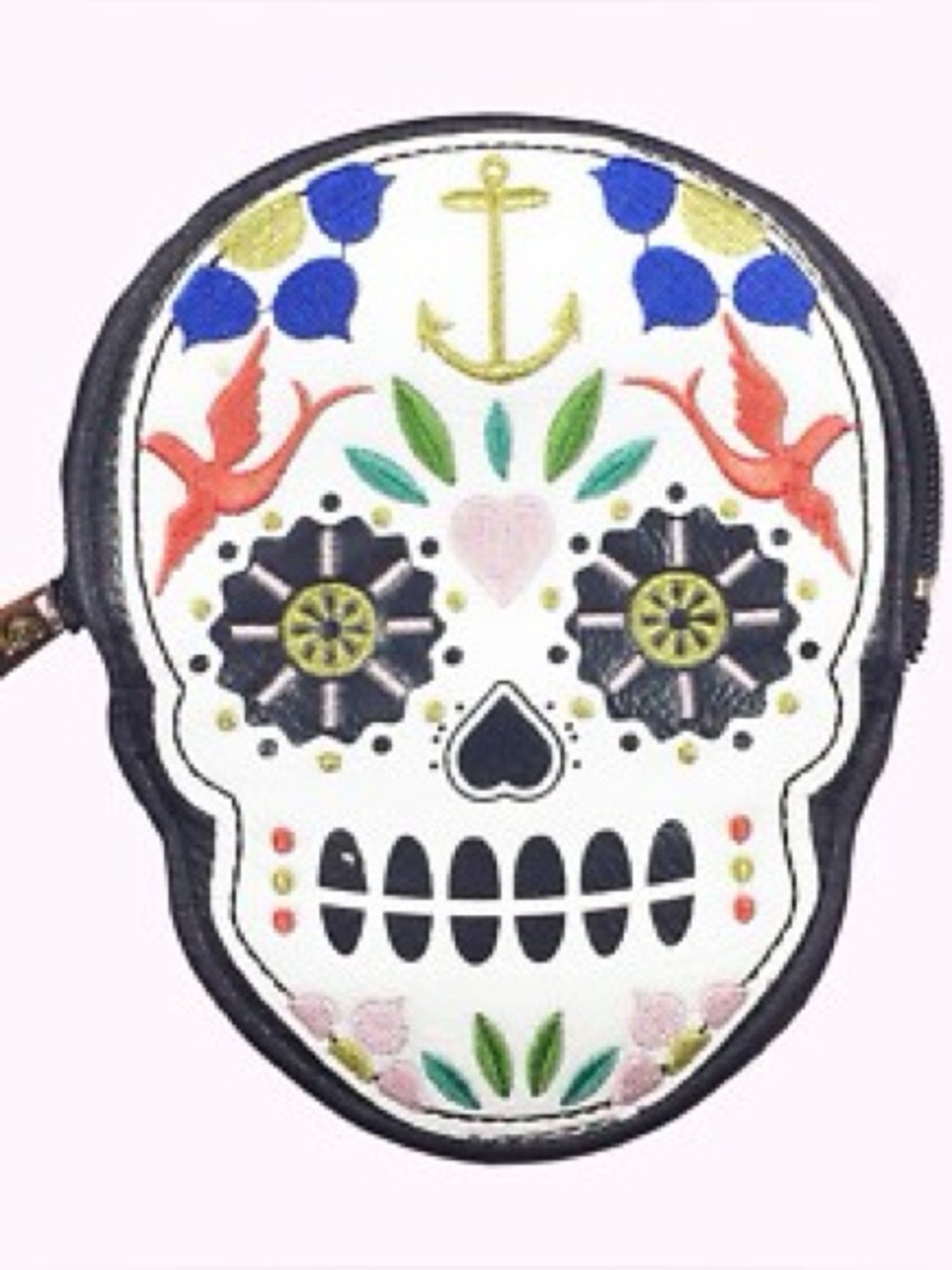 Loungefly Sugar Skull Coin Purse with Gold Plaque